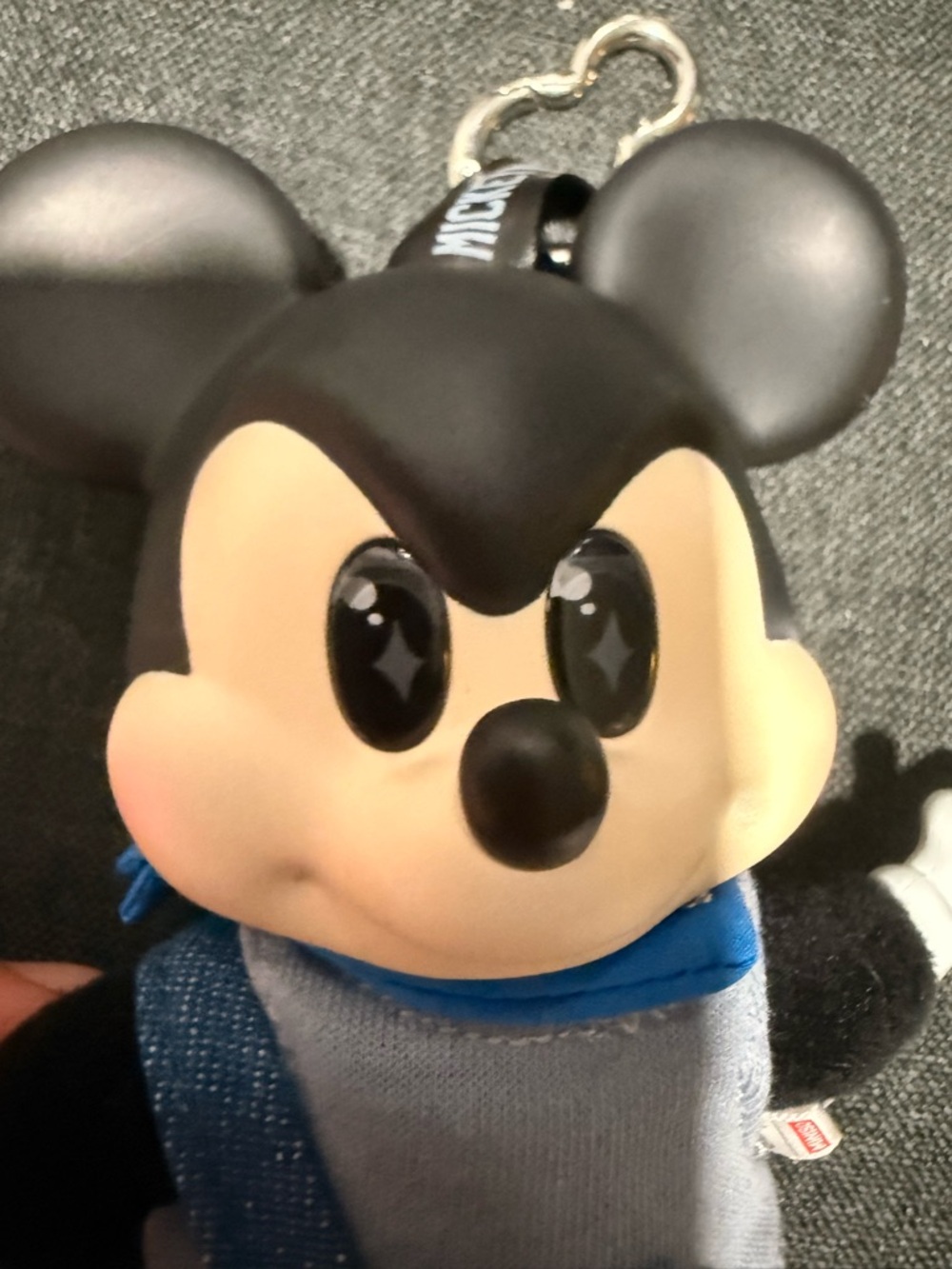 Disney Mickey Mouse Plush Keychain in Black, Beige, Blue - Picture 3 of 6